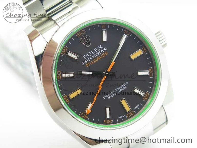 Milgauss 116400 GV ARF 1:1 Best Edition Green Sapphire Black Dial On SS Bracelet A MultiPurpose 3561