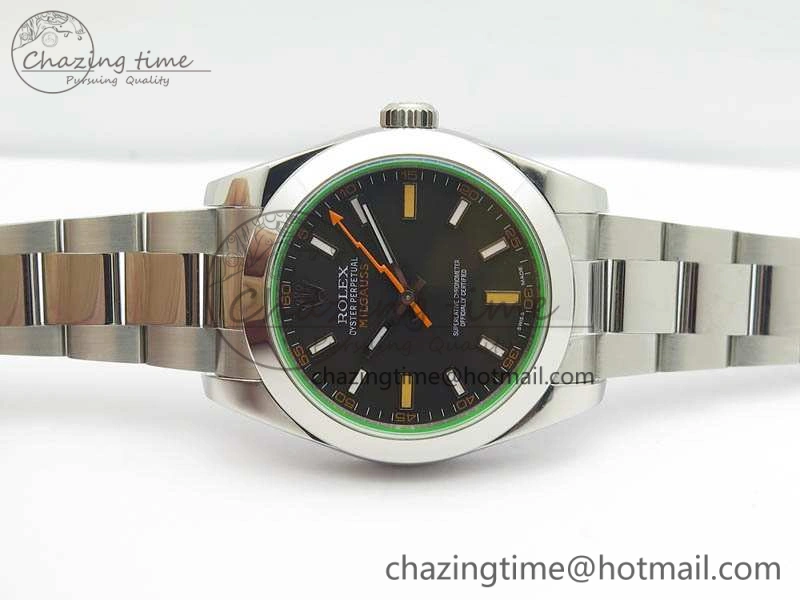 Milgauss 116400 GV ARF 1:1 Best Edition Green Sapphire Black Dial On SS Bracelet A MultiPurpose 3561