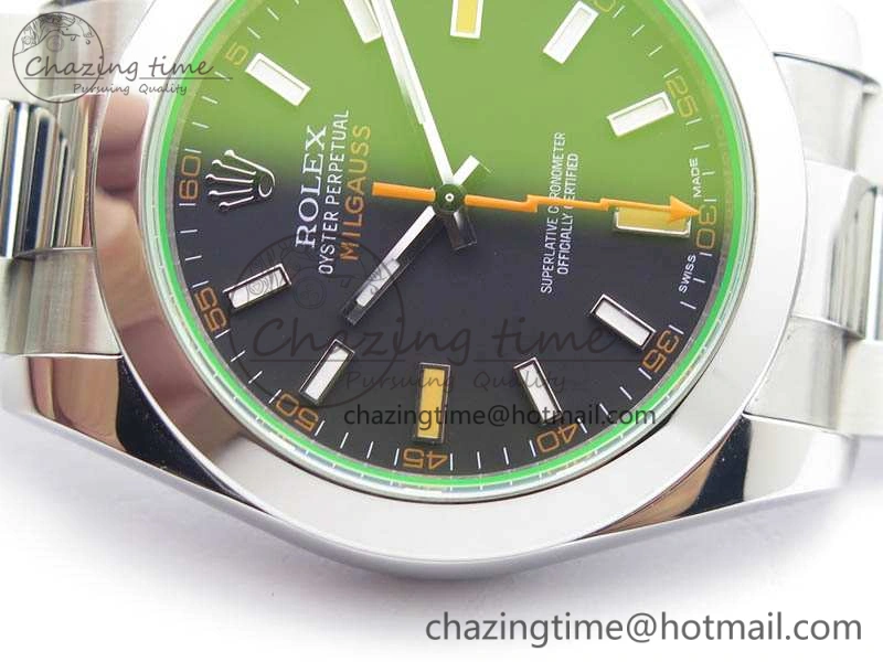 Milgauss 116400 GV ARF 1:1 Best Edition Green Sapphire Black Dial On SS Bracelet A MultiPurpose 3561
