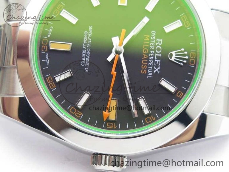 Milgauss 116400 GV ARF 1:1 Best Edition Green Sapphire Black Dial On SS Bracelet A MultiPurpose 3561