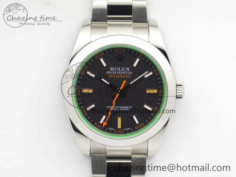 Milgauss 116400 GV ARF 1:1 Best Edition Green Sapphire Black Dial On SS Bracelet A MultiPurpose 3561