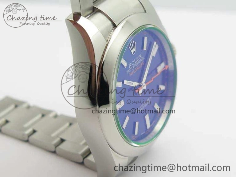 Milgauss 116400 GV ARF 1:1 Best Edition Green Sapphire Blue Dial On SS Bracelet SA ZeroBulk 3551