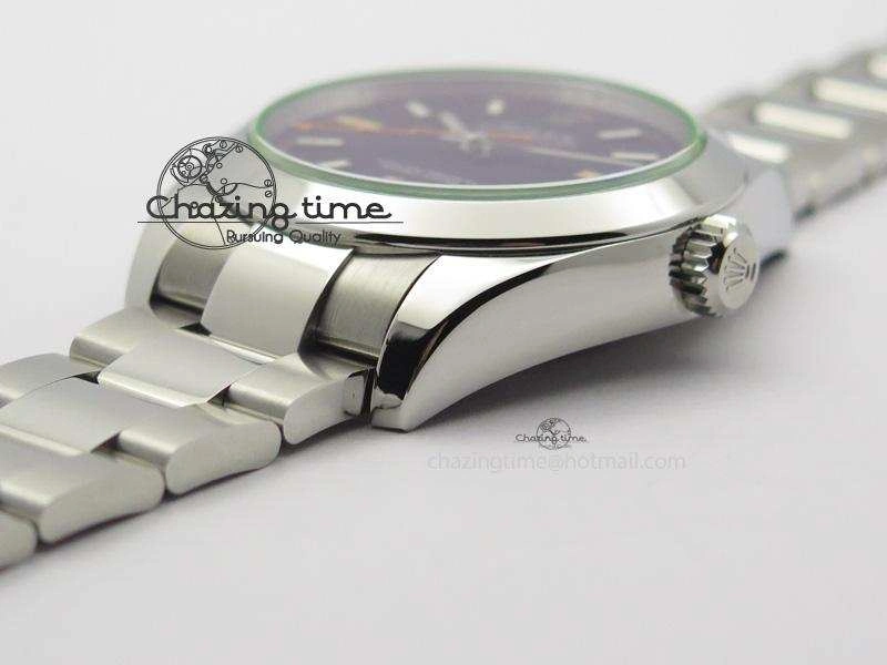 Milgauss 116400 GV JF 1:1 Green Sapphire Black Dial On SS Bracelet A2824 V EasyCare 3960