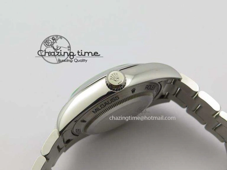 Milgauss 116400 GV JF 1:1 Green Sapphire Black Dial On SS Bracelet SA Versatile 3957