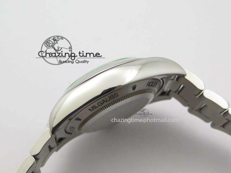 Milgauss 116400 GV JF 1:1 Green Sapphire Black Dial On SS Bracelet SA Versatile 3957