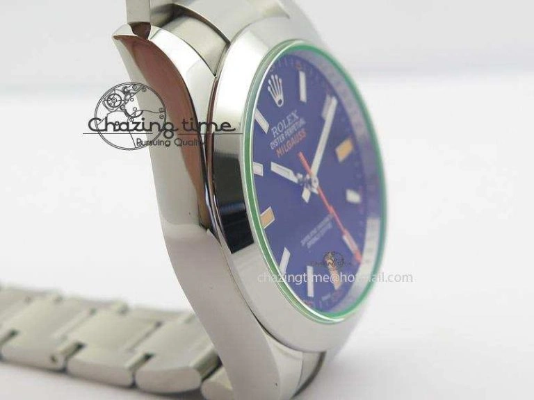 Milgauss 116400 GV JF 1:1 Green Sapphire Black Dial On SS Bracelet SA Versatile 3957