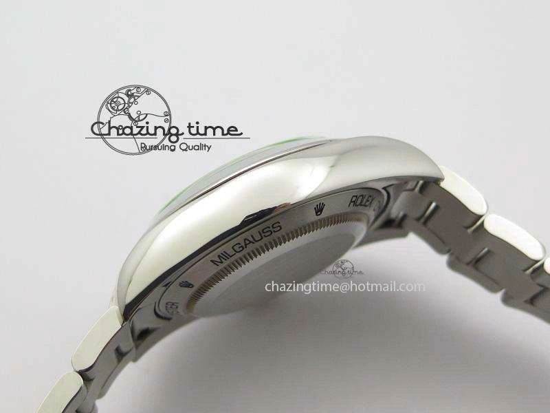 Vibrant Milgauss 116400 GV JF 1:1 Green Sapphire Blue Dial On SS Bracelet SA 3959