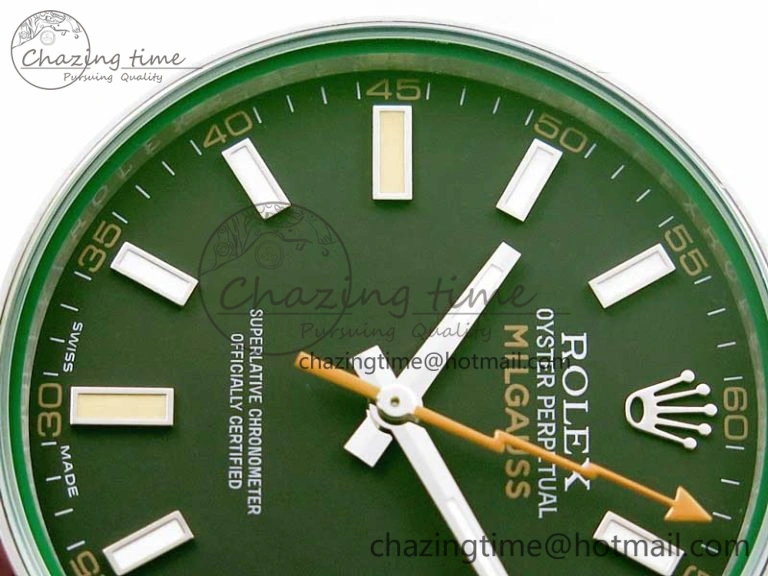 Milgauss 116400 GV Noob 1:1 Best Edition Green Sapphire Black Dial on SS Bracelet A Upgraded 3122