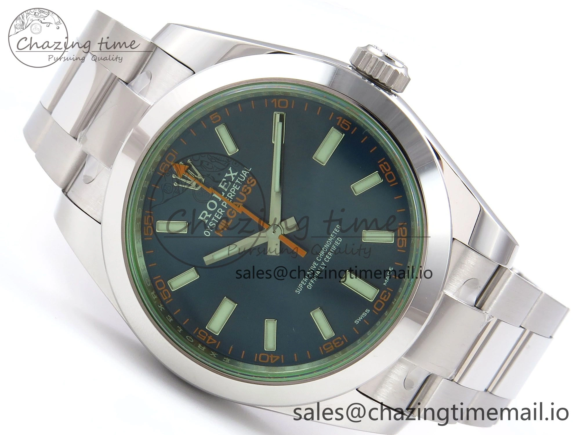 Milgauss 116400GV VSF 1:1 Best Edition 904L Steel Blue Dial on SS Bracelet VS Casual 1001