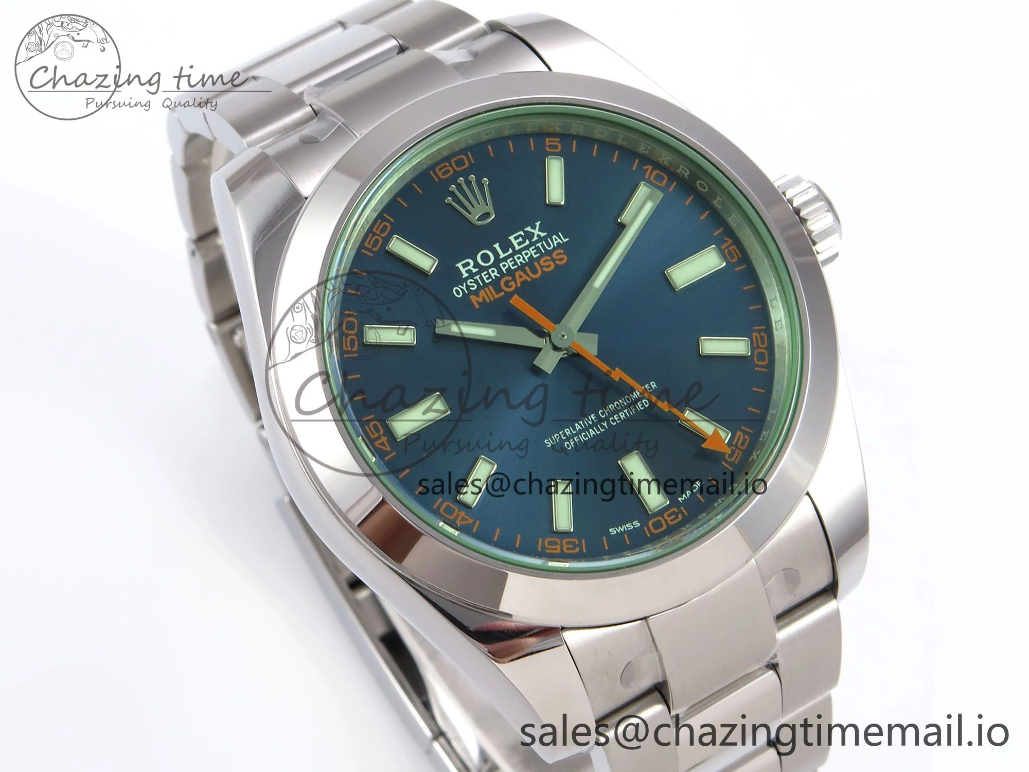 Milgauss 116400GV VSF 1:1 Best Edition 904L Steel Blue Dial on SS Bracelet VS Casual 1001