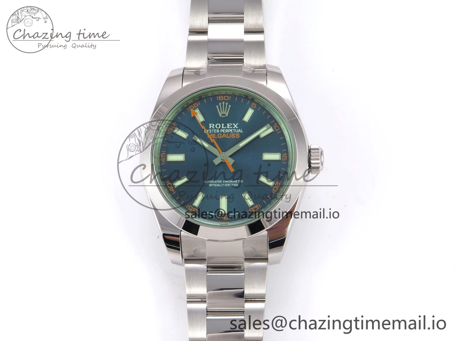 Milgauss 116400GV VSF 1:1 Best Edition 904L Steel Blue Dial on SS Bracelet VS Casual 1001