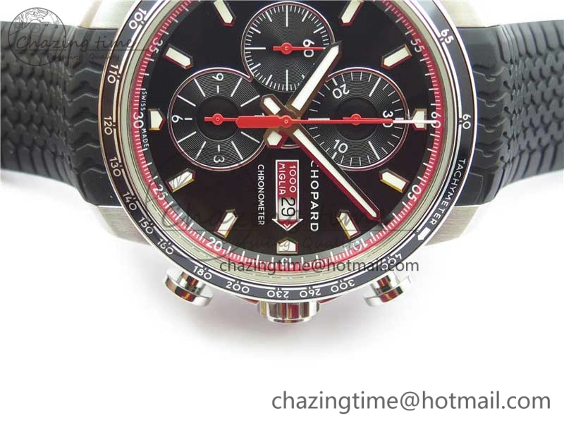 Mille Miglia 168571 SS V7F 1:1 Best Edition Black Dial On Black Rubber Strap A7750 to Cal. Trendsetting 6390