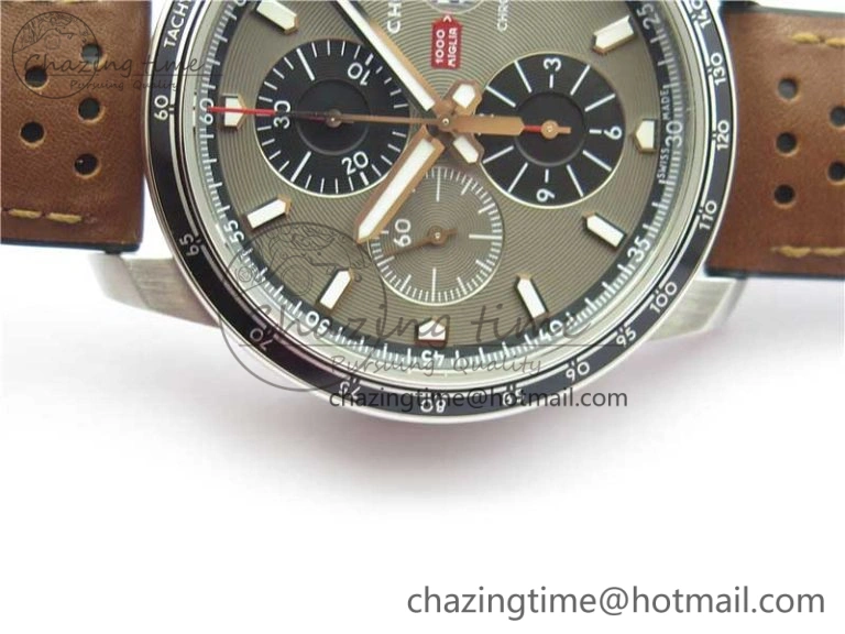 Mille Miglia 168571 SS V7F 1:1 Best Edition Gray Dial On Brown Rubber Strap A7750 to Cal. HighQuality 6391