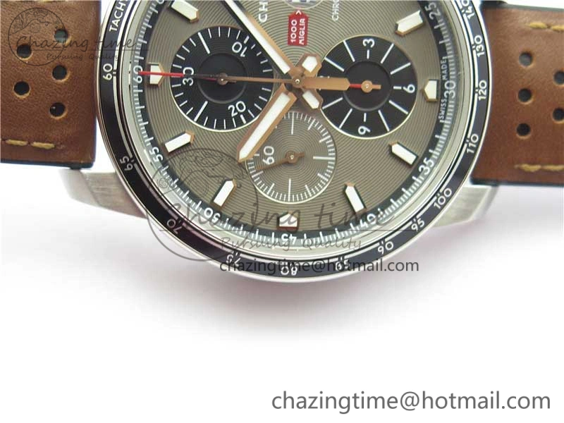 Mille Miglia 168571 SS V7F 1:1 Best Edition Gray Dial On Brown Rubber Strap A7750 to Cal. HighQuality 6391