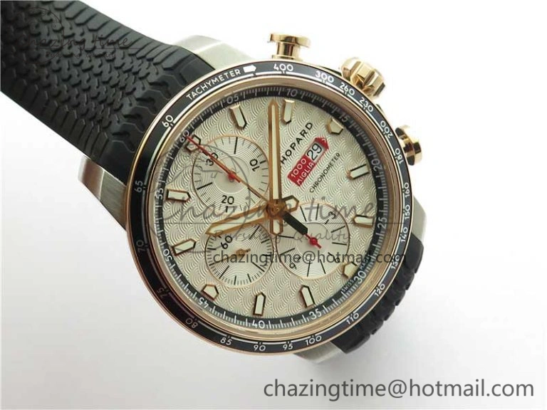 Mille Miglia 168571 SS RG V7F 1:1 Best Edition Black Dial On Black Rubber Strap A7750 to Cal. FlexibleFit 6389