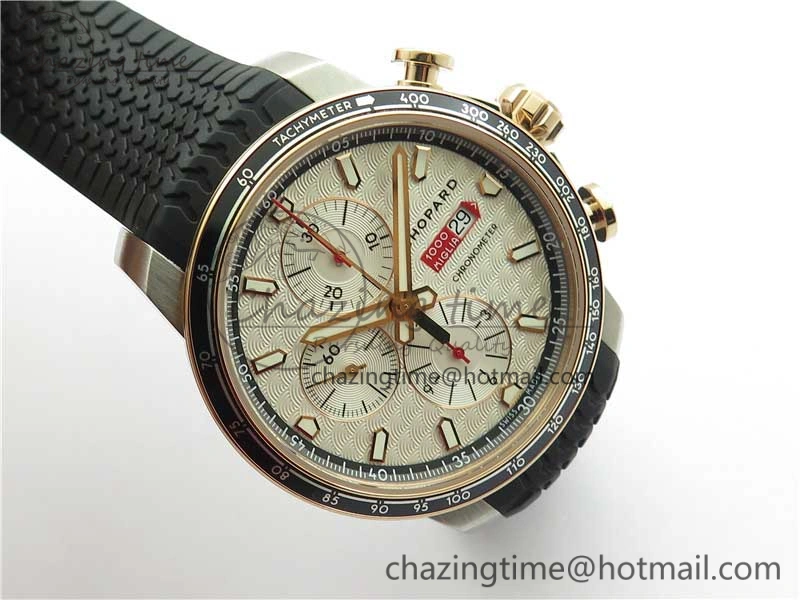Mille Miglia 168571 SS RG V7F 1:1 Best Edition Black Dial On Black Rubber Strap A7750 to Cal. FlexibleFit 6389