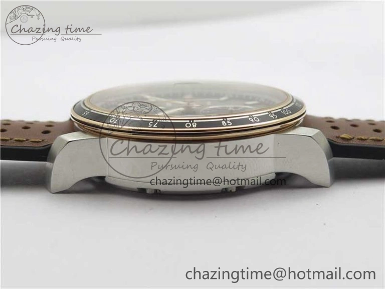 SportInspired Mille Miglia 168571 SS RG V7F 1:1 Best Edition Gray Dial On Brown Rubber Strap A7750 to Cal. 6388
