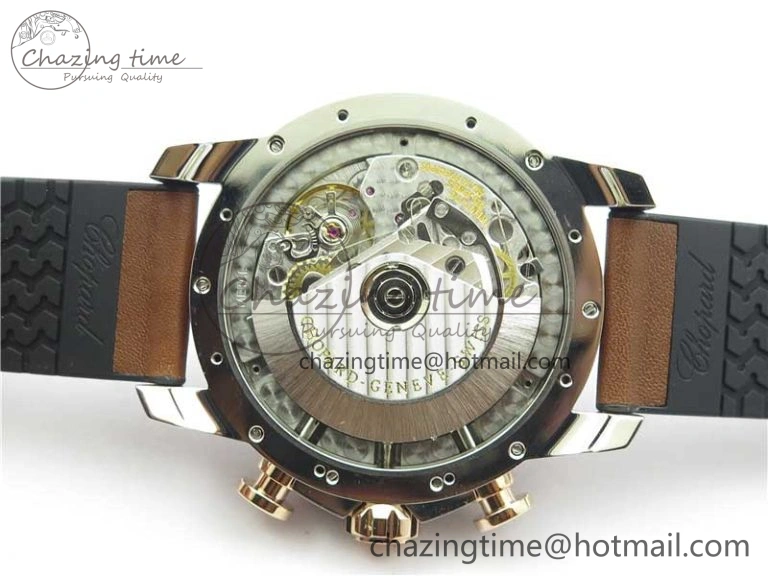 SportInspired Mille Miglia 168571 SS RG V7F 1:1 Best Edition Gray Dial On Brown Rubber Strap A7750 to Cal. 6388