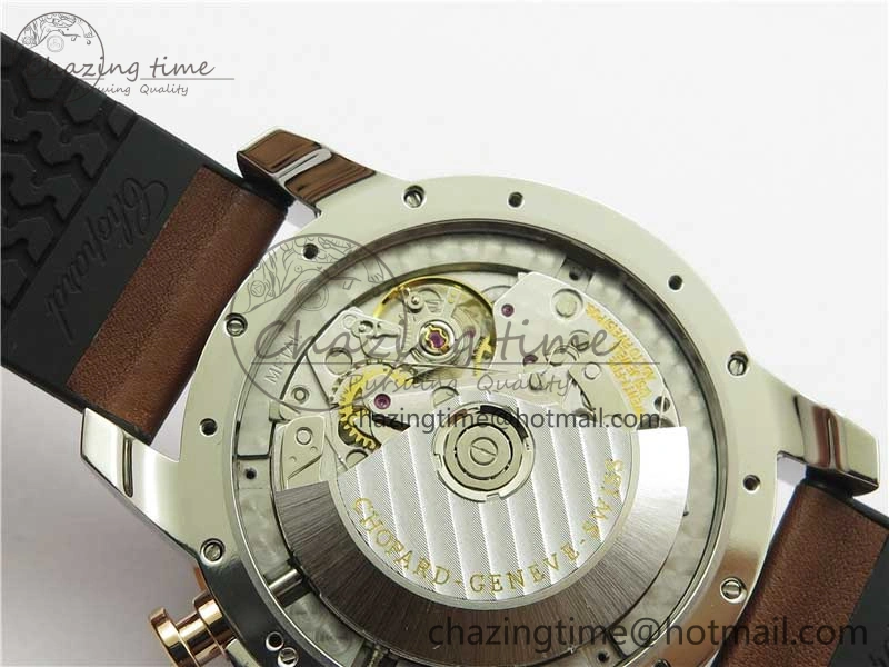 SportInspired Mille Miglia 168571 SS RG V7F 1:1 Best Edition Gray Dial On Brown Rubber Strap A7750 to Cal. 6388