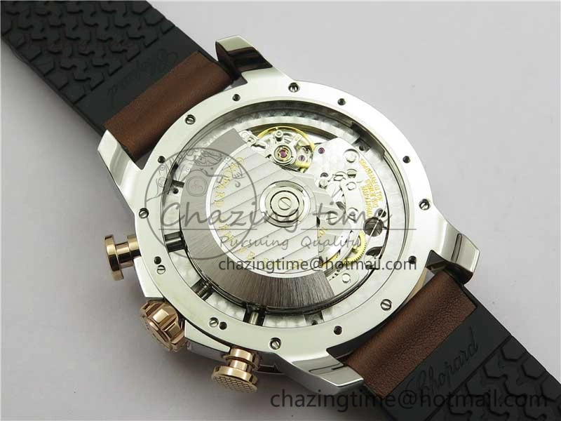 SportInspired Mille Miglia 168571 SS RG V7F 1:1 Best Edition Gray Dial On Brown Rubber Strap A7750 to Cal. 6388