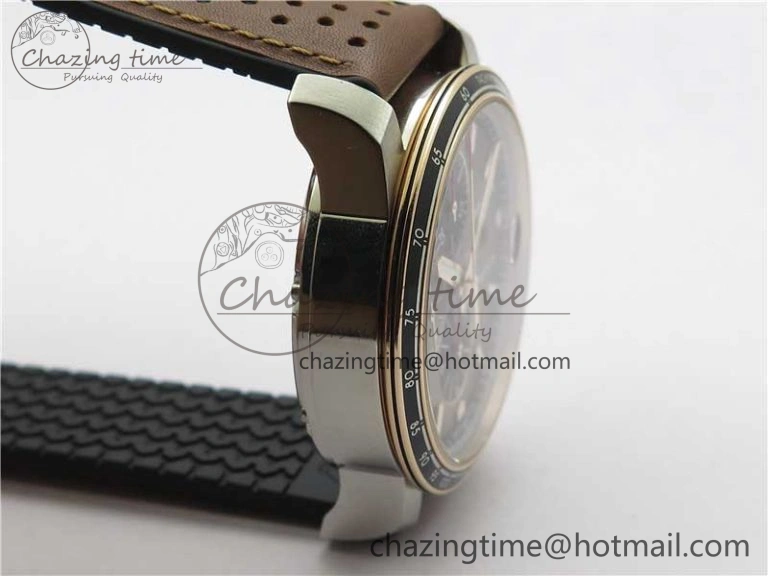 SportInspired Mille Miglia 168571 SS RG V7F 1:1 Best Edition Gray Dial On Brown Rubber Strap A7750 to Cal. 6388