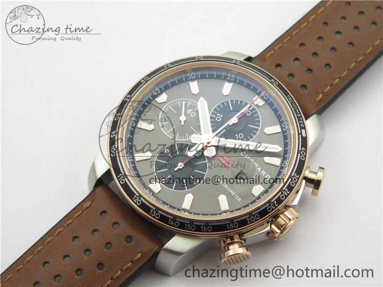 SportInspired Mille Miglia 168571 SS RG V7F 1:1 Best Edition Gray Dial On Brown Rubber Strap A7750 to Cal. 6388