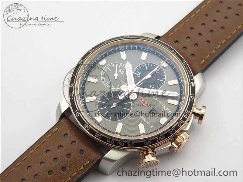 SportInspired Mille Miglia 168571 SS RG V7F 1:1 Best Edition Gray Dial On Brown Rubber Strap A7750 to Cal. 6388