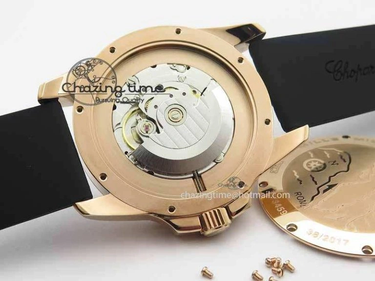 Mille Miglia RG Real Power Reserve Display Black Dial On Black Rubber Strap A FlexibleFit 6402