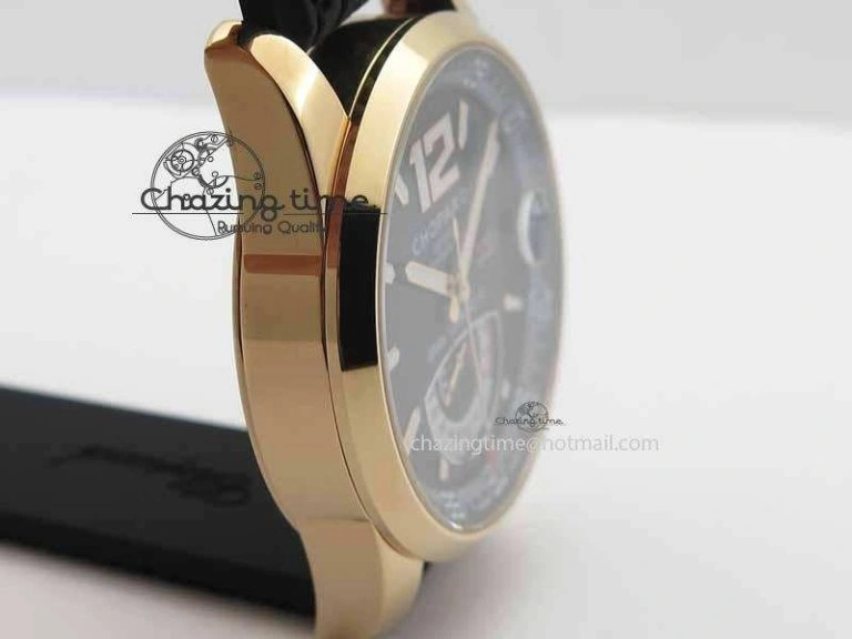Mille Miglia RG Real Power Reserve Display Black Dial On Black Rubber Strap A FlexibleFit 6402