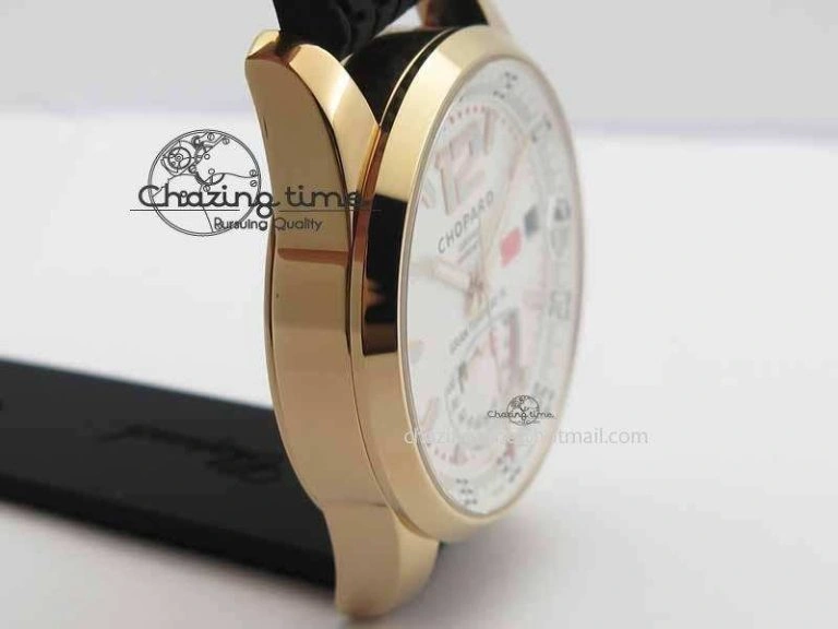 Soft Mille Miglia RG Real Power Reserve Display White Dial On Black Rubber Strap A 6401