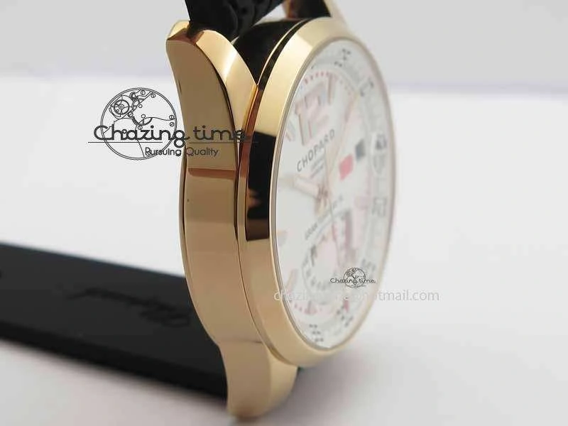 Soft Mille Miglia RG Real Power Reserve Display White Dial On Black Rubber Strap A 6401