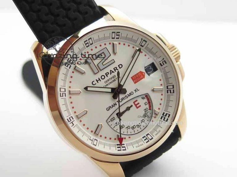 Soft Mille Miglia RG Real Power Reserve Display White Dial On Black Rubber Strap A 6401