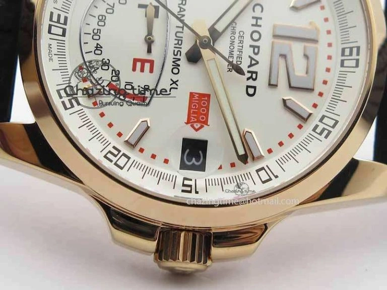 Soft Mille Miglia RG Real Power Reserve Display White Dial On Black Rubber Strap A 6401
