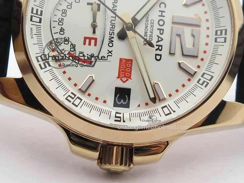 Soft Mille Miglia RG Real Power Reserve Display White Dial On Black Rubber Strap A 6401