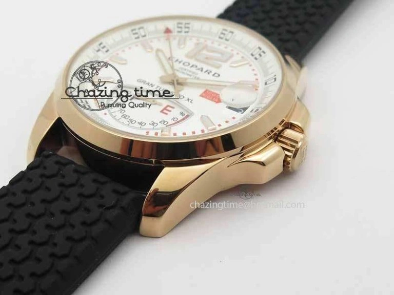 Soft Mille Miglia RG Real Power Reserve Display White Dial On Black Rubber Strap A 6401