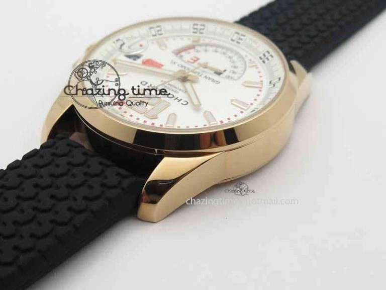 Soft Mille Miglia RG Real Power Reserve Display White Dial On Black Rubber Strap A 6401