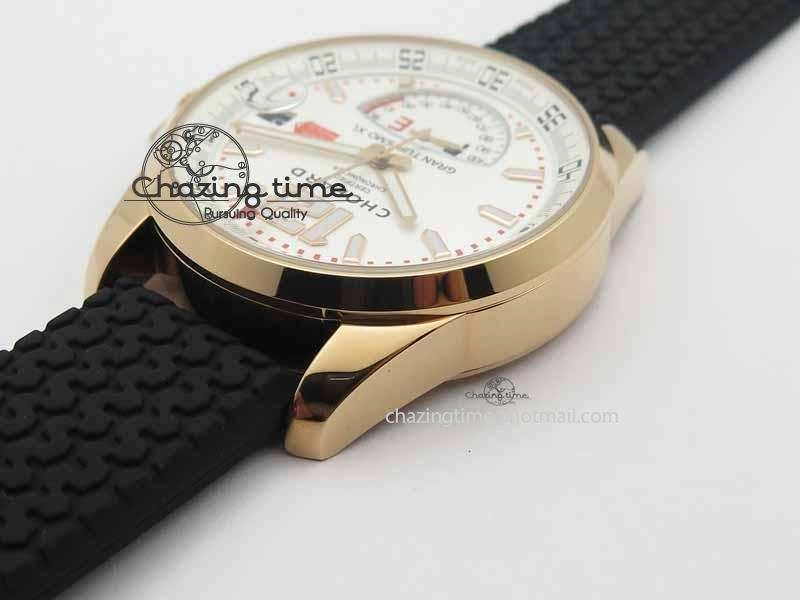 Soft Mille Miglia RG Real Power Reserve Display White Dial On Black Rubber Strap A 6401