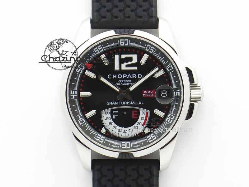 DailyWear Mille Miglia SS Real Power Reserve Display Black Dial On Black Rubber Strap A 6405