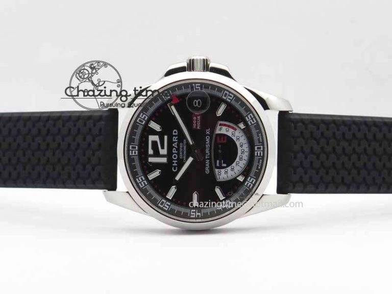 DailyWear Mille Miglia SS Real Power Reserve Display Black Dial On Black Rubber Strap A 6405