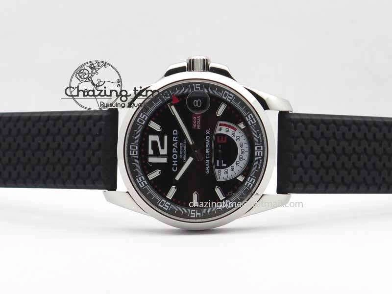 DailyWear Mille Miglia SS Real Power Reserve Display Black Dial On Black Rubber Strap A 6405