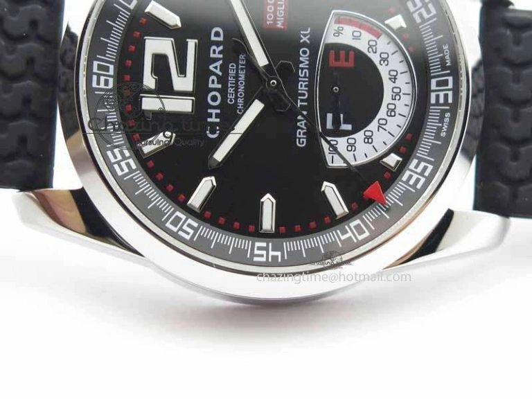 DailyWear Mille Miglia SS Real Power Reserve Display Black Dial On Black Rubber Strap A 6405