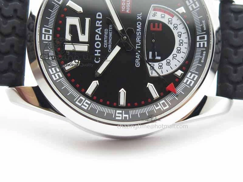 DailyWear Mille Miglia SS Real Power Reserve Display Black Dial On Black Rubber Strap A 6405