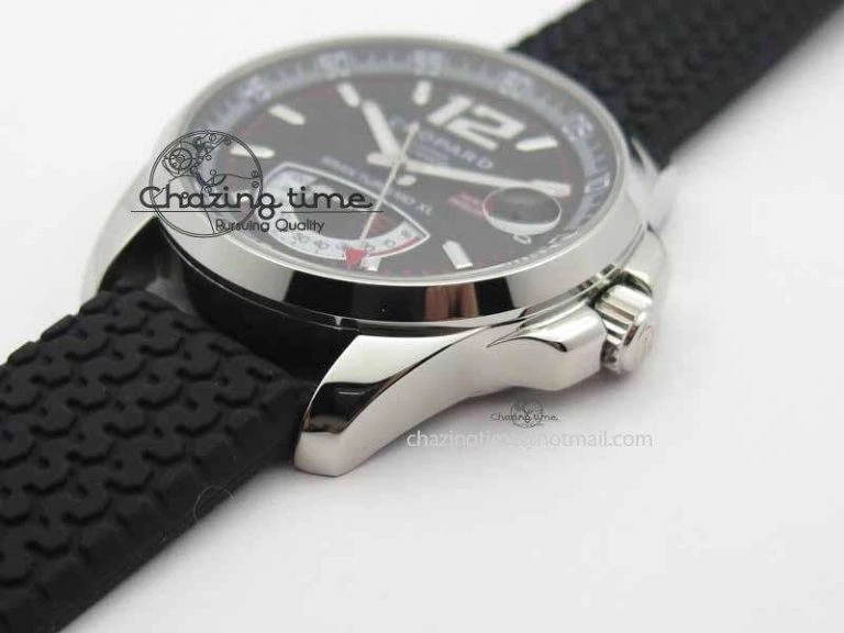 DailyWear Mille Miglia SS Real Power Reserve Display Black Dial On Black Rubber Strap A 6405