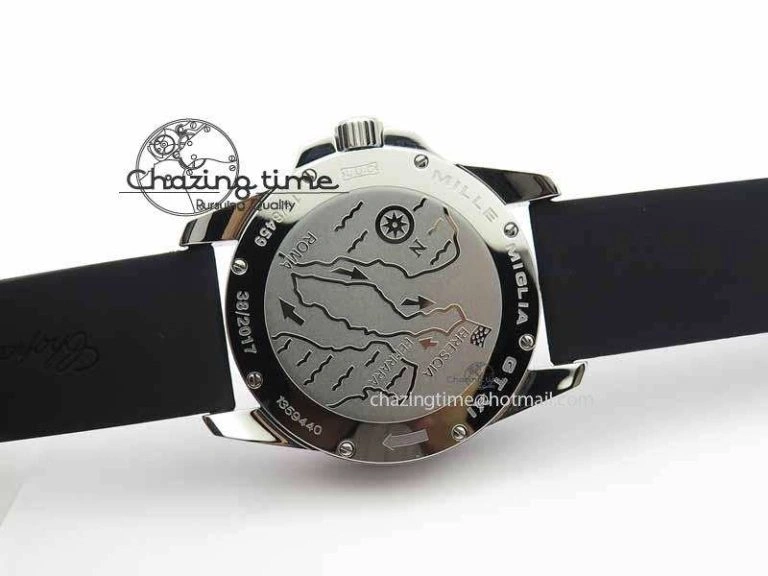 Mille Miglia SS Real Power Reserve Display Black Textured Dial On Black Rubber Strap A ComfortFit 6403