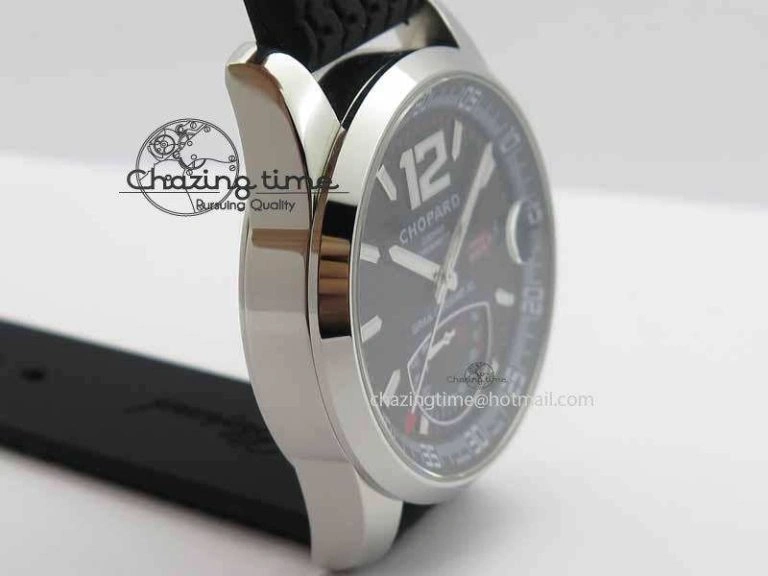 Mille Miglia SS Real Power Reserve Display Black Textured Dial On Black Rubber Strap A ComfortFit 6403