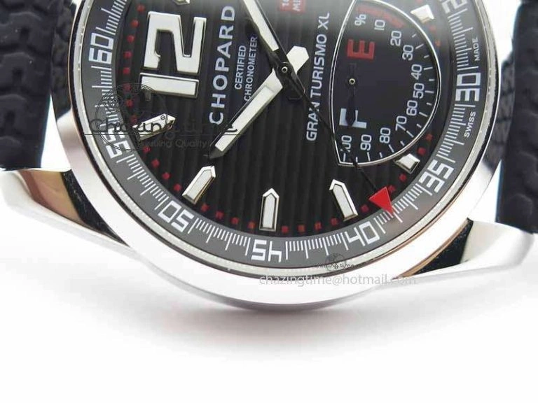 Mille Miglia SS Real Power Reserve Display Black Textured Dial On Black Rubber Strap A ComfortFit 6403
