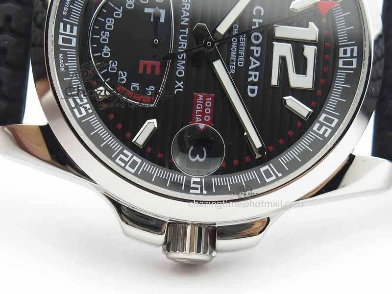 Mille Miglia SS Real Power Reserve Display Black Textured Dial On Black Rubber Strap A ComfortFit 6403