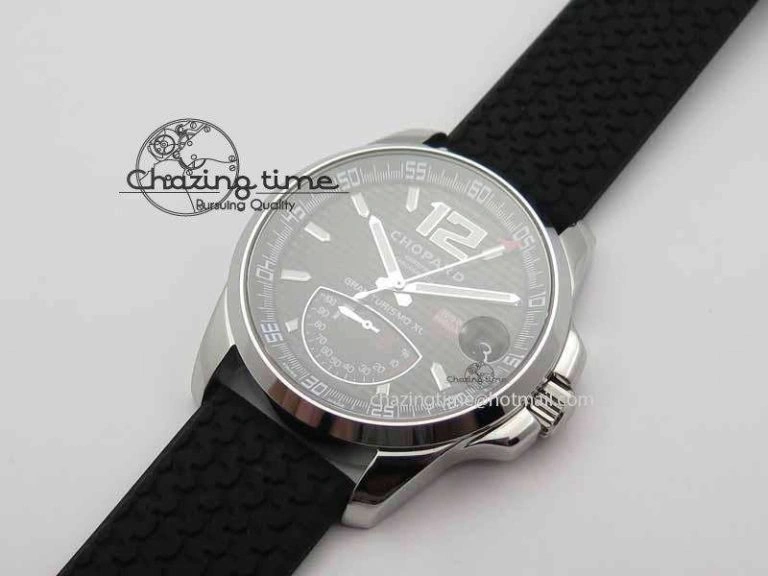 Mille Miglia SS Real Power Reserve Display Black Textured Dial On Black Rubber Strap A ComfortFit 6403
