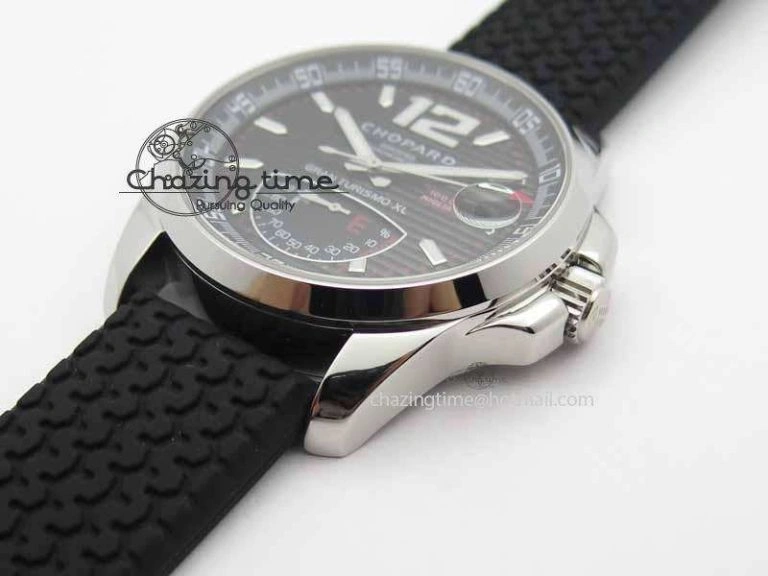 Mille Miglia SS Real Power Reserve Display Black Textured Dial On Black Rubber Strap A ComfortFit 6403