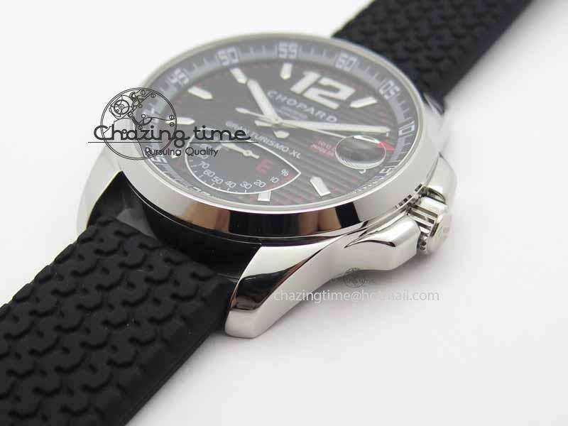 Mille Miglia SS Real Power Reserve Display Black Textured Dial On Black Rubber Strap A ComfortFit 6403